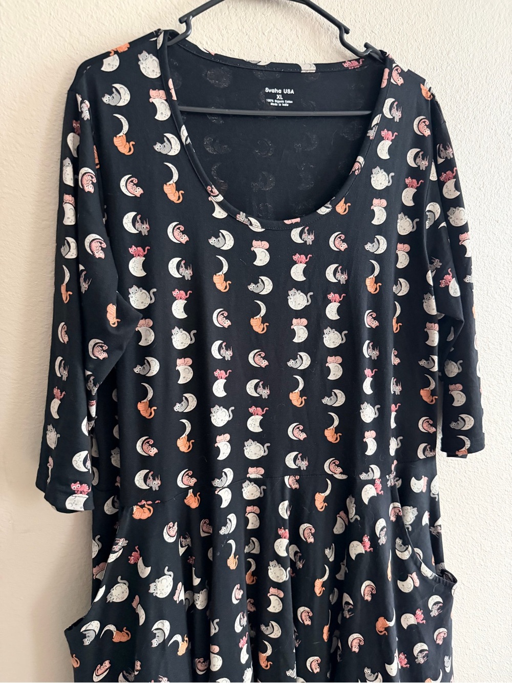 Svaha Lunar Kitty Glow-in-the-Dark Full Twirl Dress with Pockets